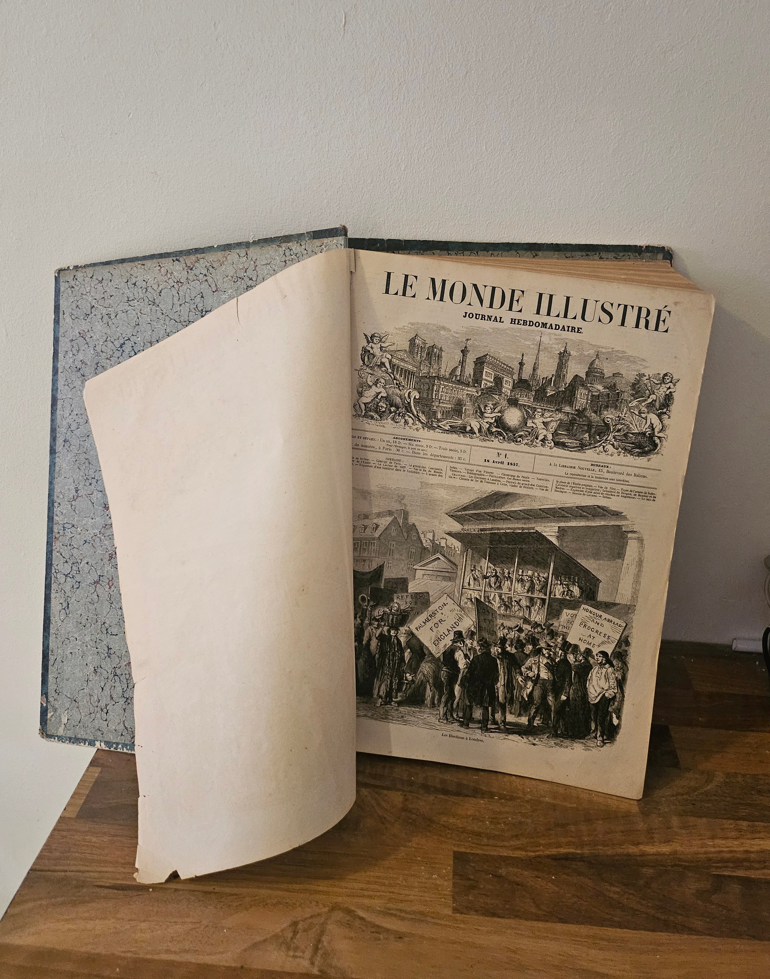Le Monde Illustré – Volume relié d'époque 1857-1858