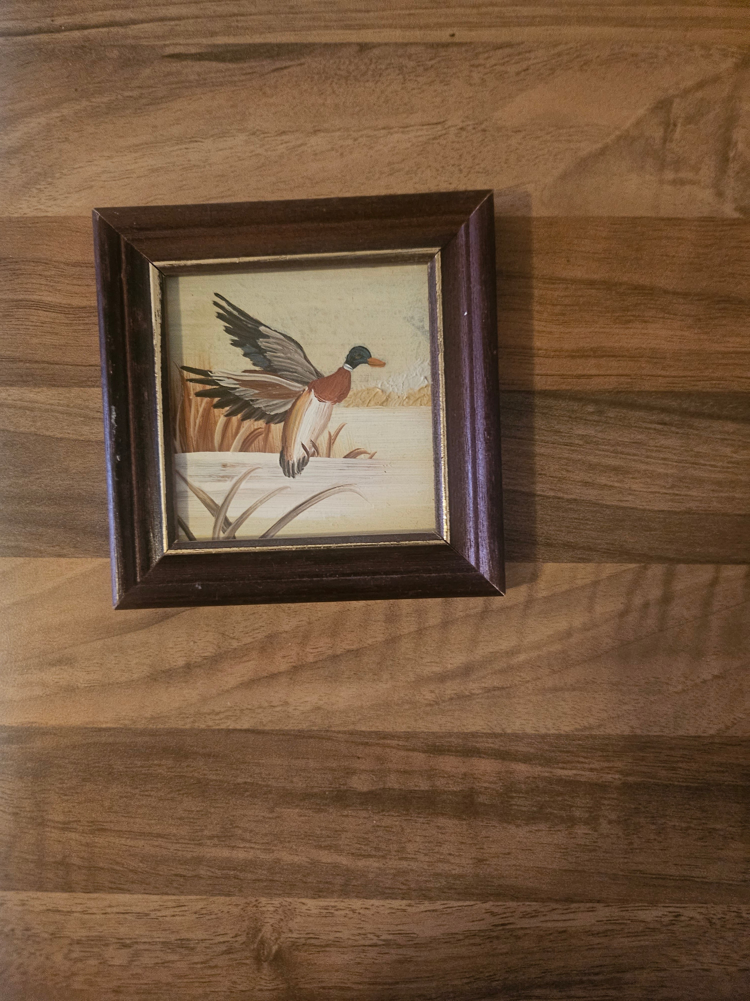 Lot de 4 mini cadres décoratifs "Canards en vol" – Style campagne