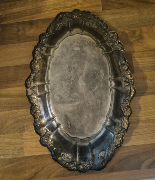 Coupe décorative vintage en métal argenté Falstaff Silver Plated England