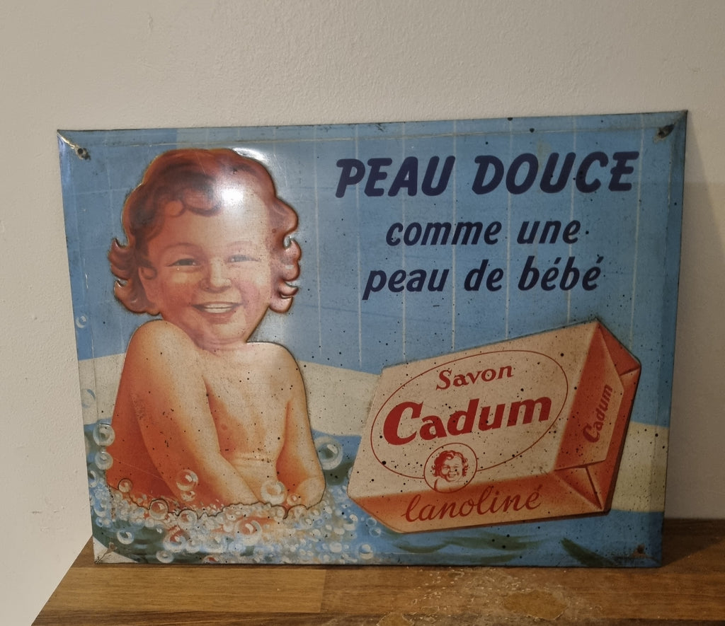 Plaque publicitaire vintage Cadum – Bébé Cadum