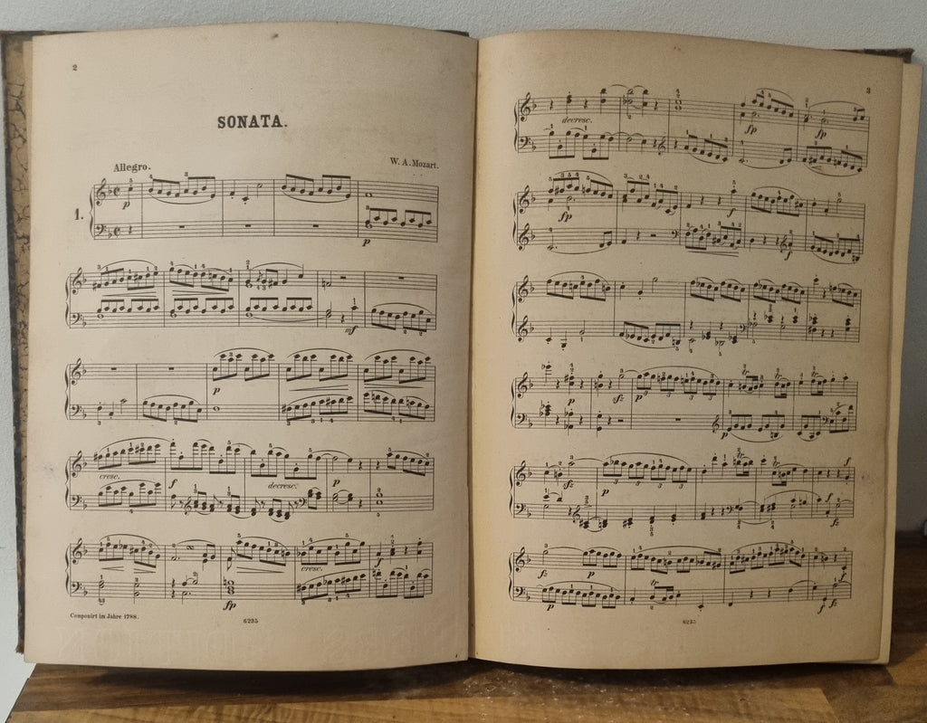 Recueil ancien des Sonates de Mozart pour piano – Édition C.F. Peters Leipzig