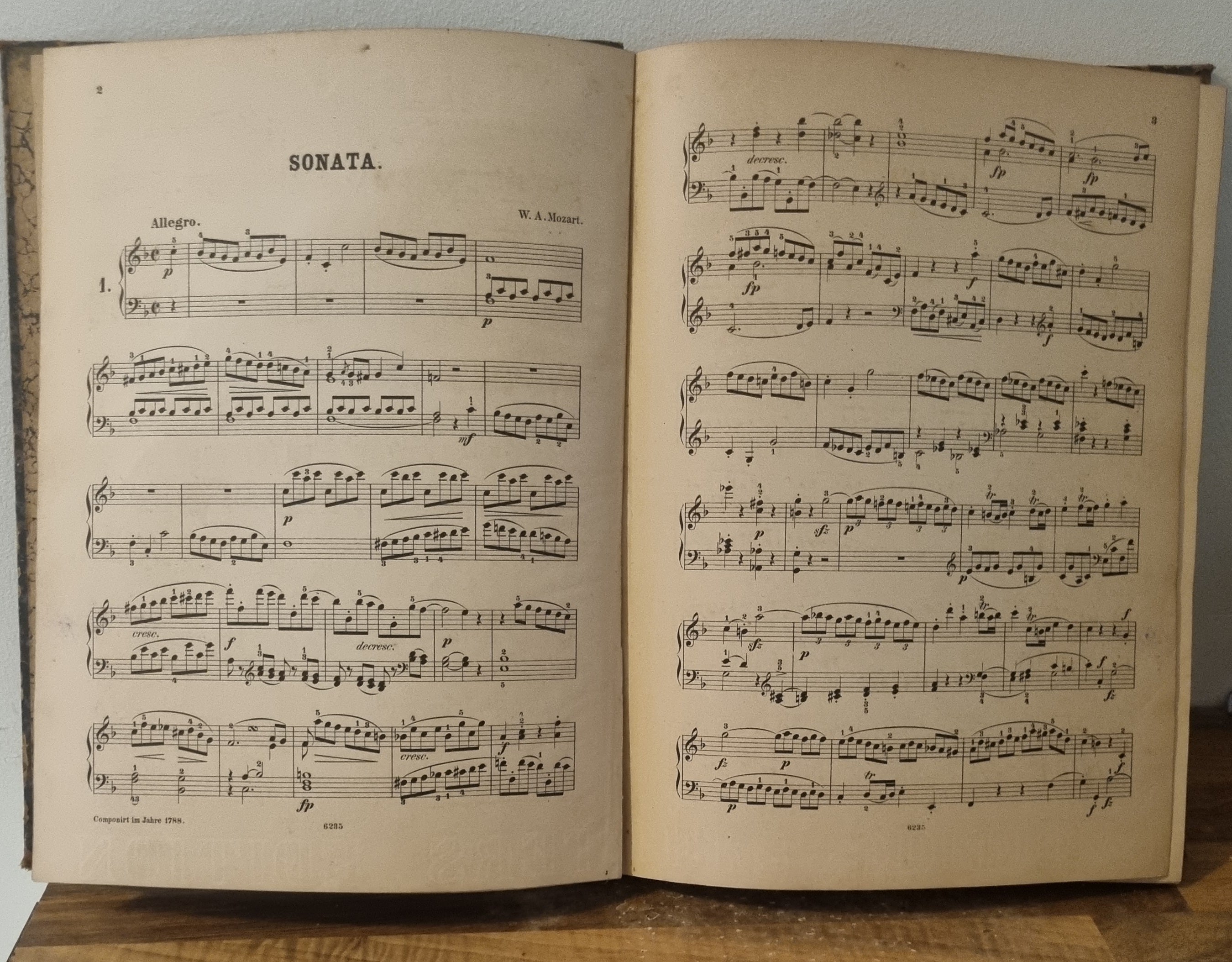 Recueil ancien des Sonates de Mozart pour piano – Édition C.F. Peters Leipzig