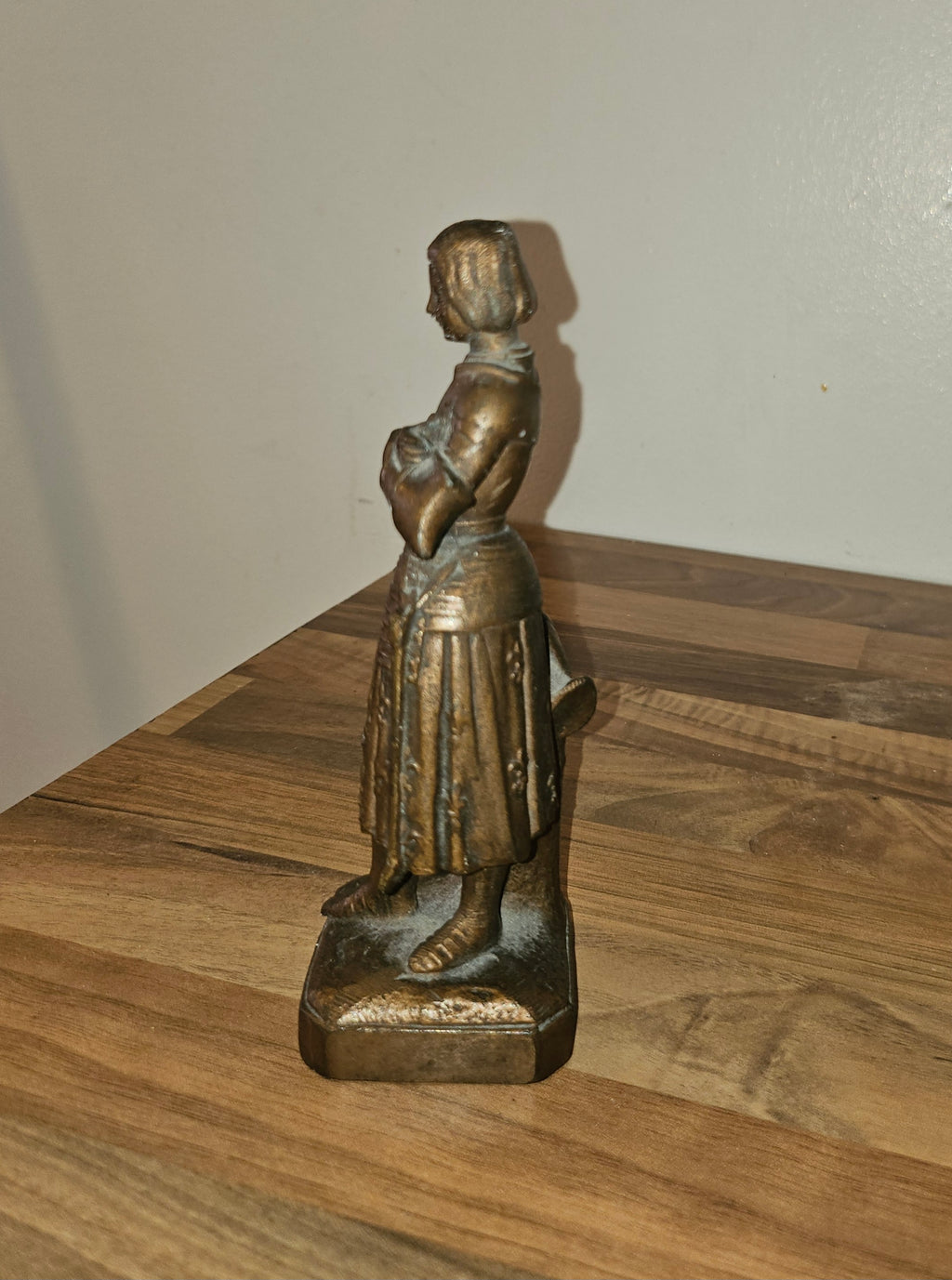 Statuette Jeanne d'Arc signée M. Reberg – Finition bronze – 15 cm