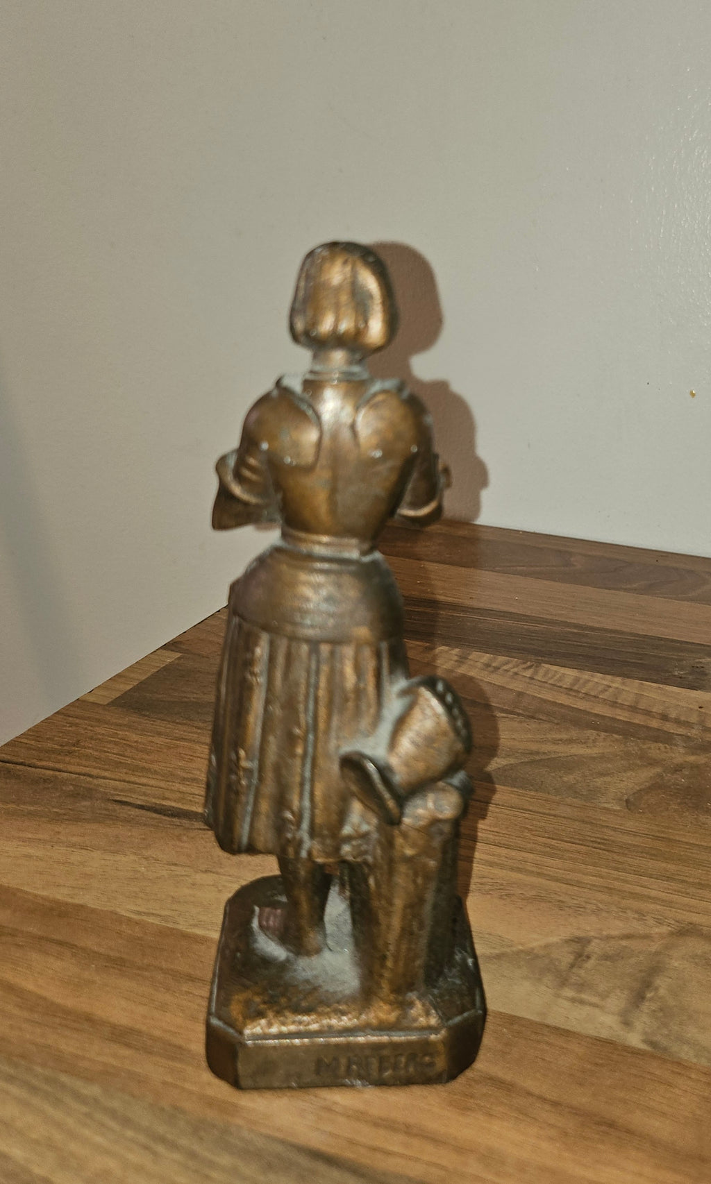 Statuette Jeanne d'Arc signée M. Reberg – Finition bronze – 15 cm