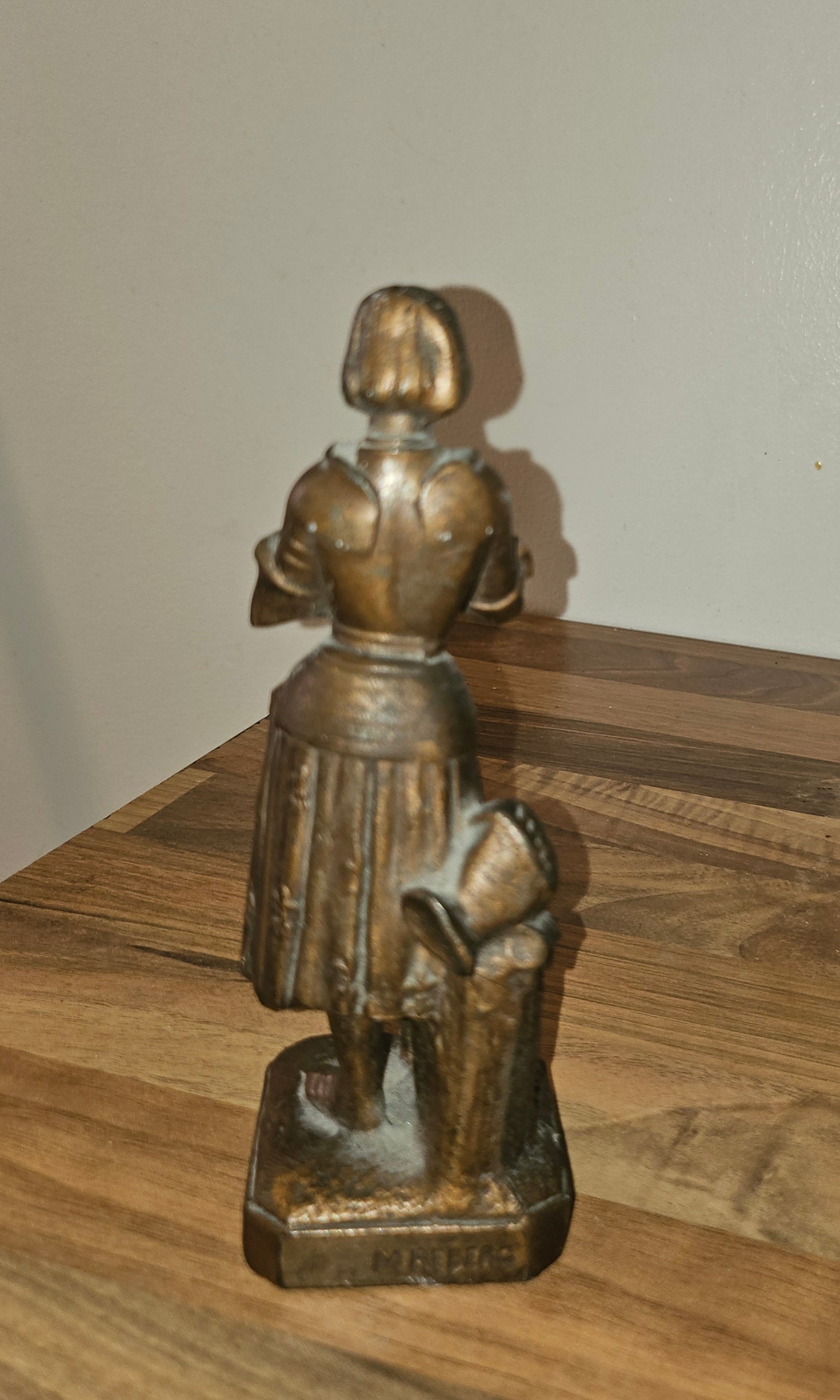Statuette Jeanne d'Arc signée M. Reberg – Finition bronze – 15 cm